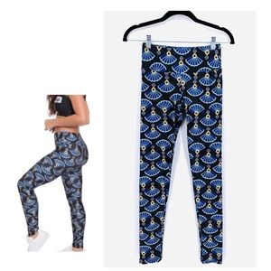 Goldsheep Novelty Fan Print Long Legging Size Small Yoga Workout Running